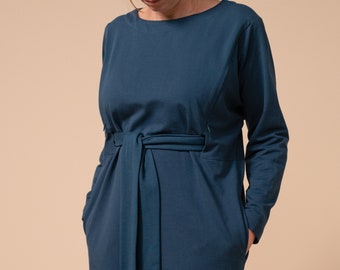 Drape Tie Nursing Dress - Breastfeeding Friendly Dress - Maternity wear - Loungewear Dress - Bump Friendly Dress