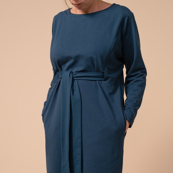 Drape Tie Nursing Dress - Breastfeeding Friendly Dress - Maternity wear - Loungewear Dress - Bump Friendly Dress