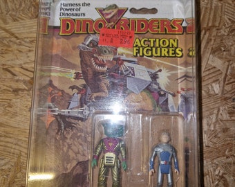 Tyco vintage Dino Riders Action figures fang and mercury in case