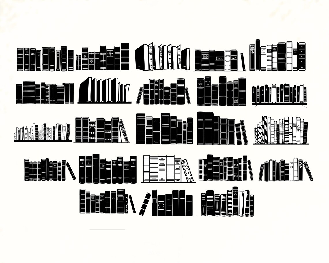 Books SVG Bundle, Books Vector Silhouette, Stacked Books SVG, Book Cut ...