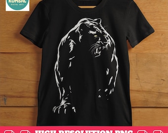 Roaring Black Panther SVG: Wild Animal Clipart, Sublimation Design (Digital Download
