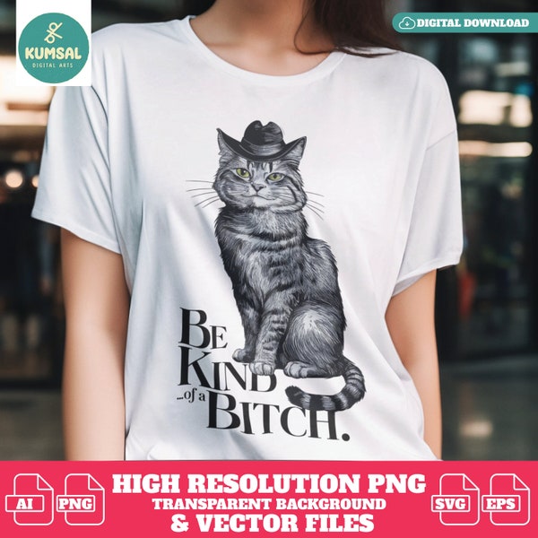 Sassy Cat in Hat - Bold and Humorous Cat Illustration | Available in PNG, EPS, Ai, SVG | Funny quote