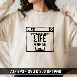 Fel 404 Citat SVG: Avsluta prenumeration Livssarkastisk digital fil