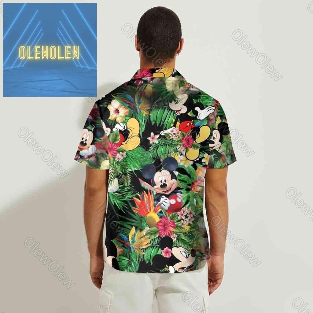 Disney Mickey Mouse Hawaiian Shirt, Mickey Mouse Button Shirt