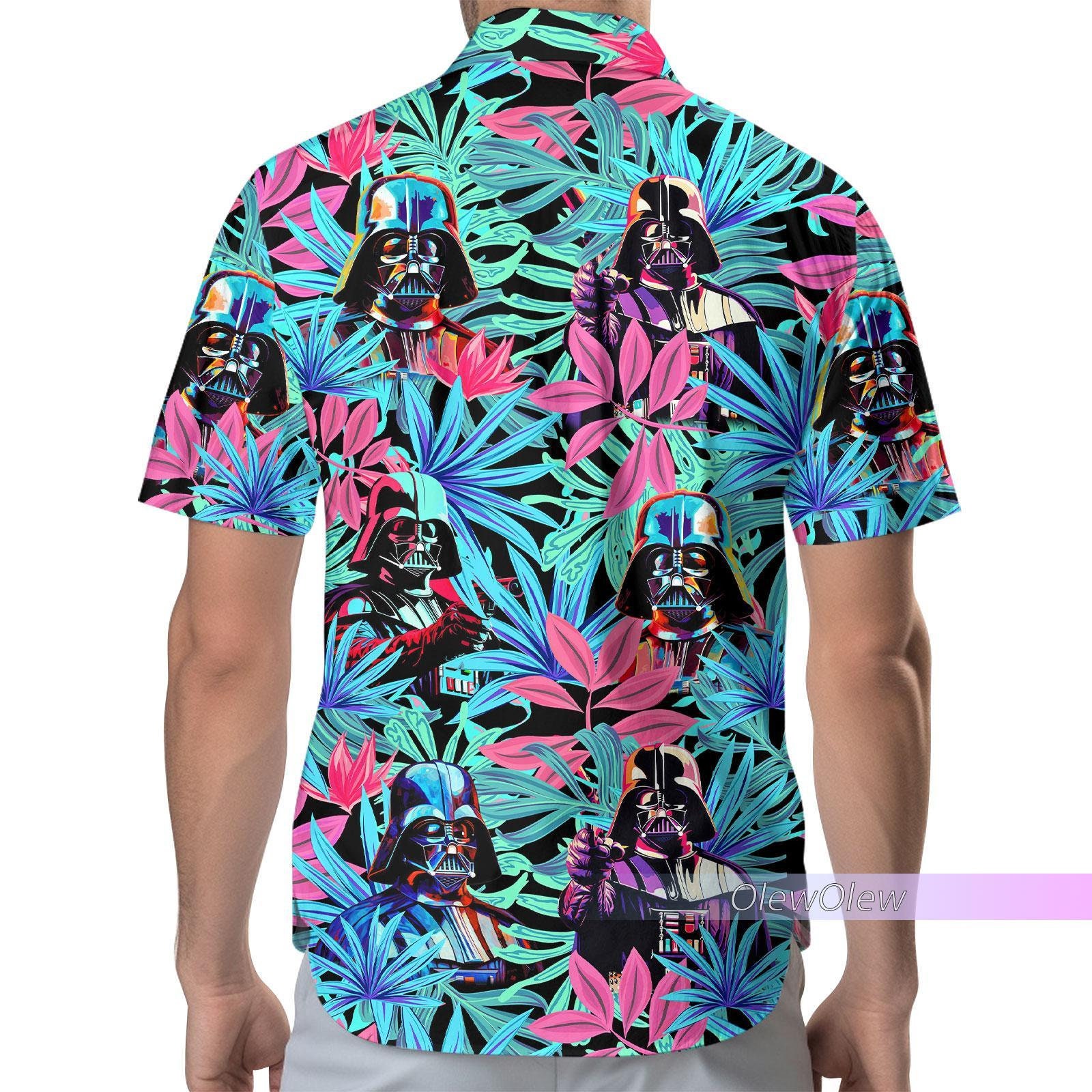 Retro StarWars Hawaiian Shirt, Darth Vader Summer Shirt, StarWars Tropical Shirt