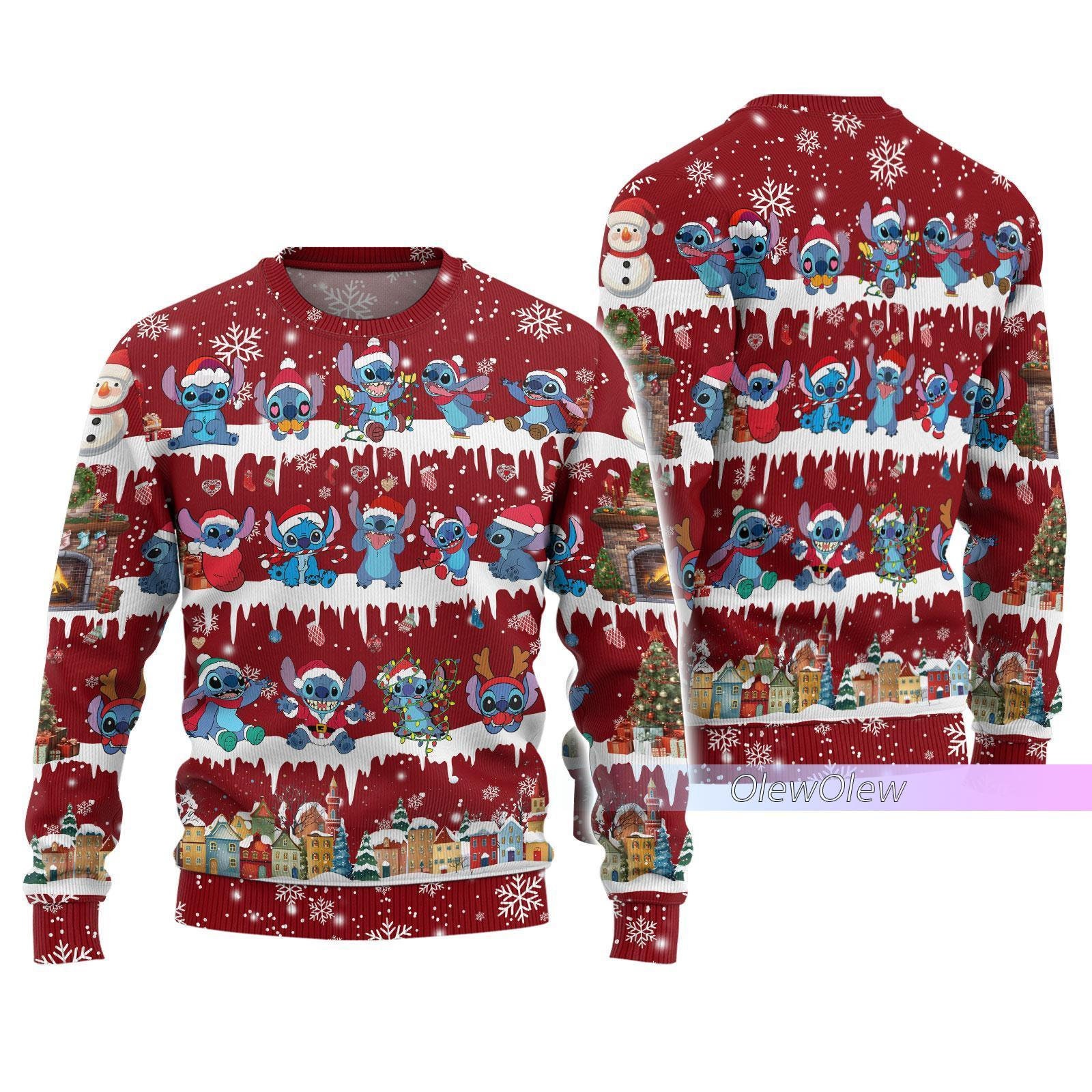 Discover Weihnachten Lilo und Stitch Hässliches Lieben Cartoon 3d Pullover