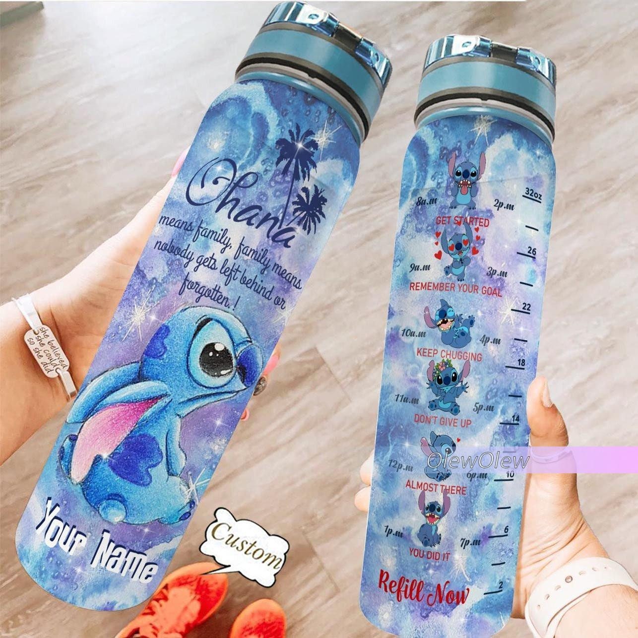 Stitch Water Bottle, Just A Girl Who Loves Stitch, Stitch Water Tracker,  Custom Stitch Bottle, Disney Water Bottle, Daily Water Tracker