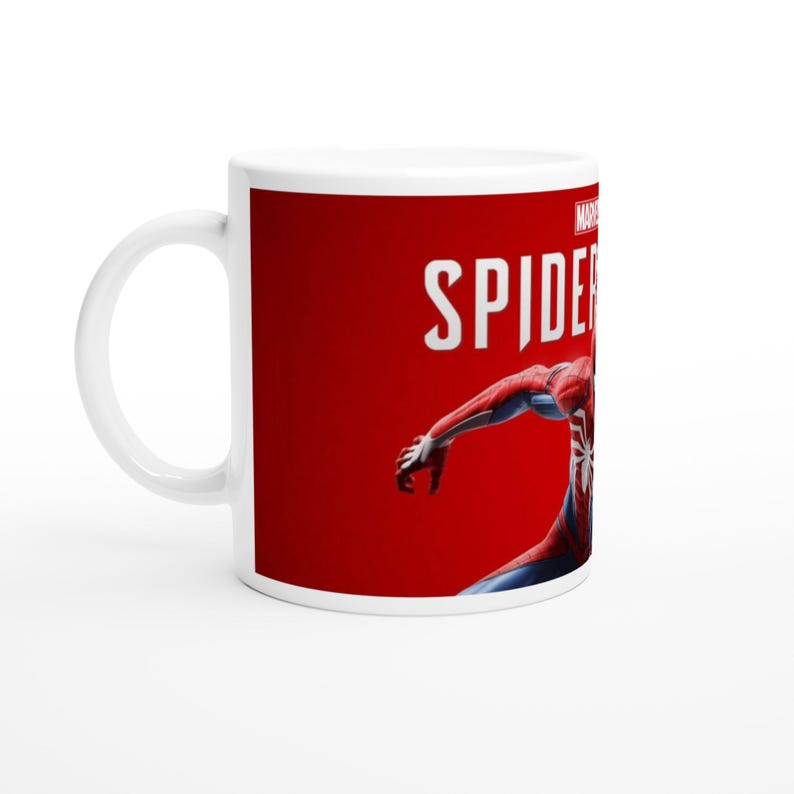 Taza de cerámica blanca de Spiderman de 11 oz imagen 1