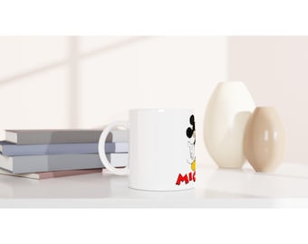Taza de cerámica blanca de Mickey Mouse de 11 oz