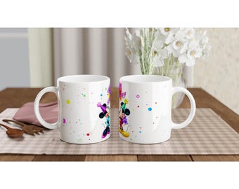 Mickey & Minnie Happy Birthday White 11oz Ceramic Mug