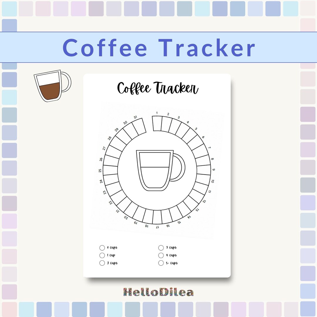 Coffee Tracker | PRINTABLE Journal Page | PRINTABLE Planner Page ...