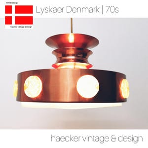 Space Age copper pendant light by Lyskær Denmark, 1970s-80s – Vintage Scandinavian design, ideal for modern and retro home interiors