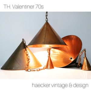 Rare danish design  ! TH. Valentiener copper pendant lights  - hand crafted copper - Denmark 70s    | danish design  Copenhagen