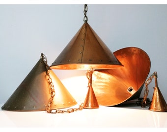 millésime TH. Lampe à suspension Valentiner en cuivre - Danemark moderne Mid-Century