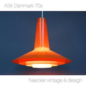 Danish design ! Rare orange ceiling lamp by Bent Karlby for A. Schroder Kemi | space age design |  mid-century modern 70s