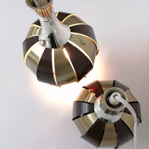 Diseño danés años 70 - par de dos Coronell Elektro - LÁMPARAS COLGANTES Años 60 Años 70 Dinamarca / iluminación retro / mediados de siglo
