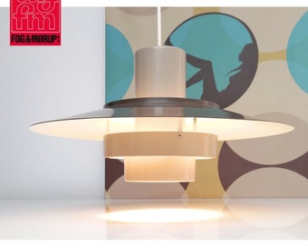 Danish design, brown ceiling light, Falkon, Andreas Hansen, Fog & Mørup, Denmark, 1970s, mid-century, Scandinavian design