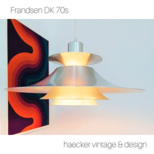 Großartiges seltenes Silber danish Design Pendelleuchte von Frandsen Denmark 70er Jahre | Mitte des Jahrhunderts