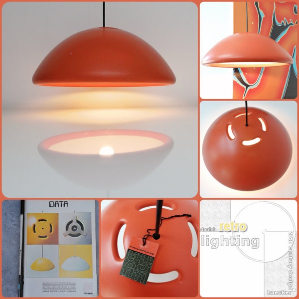 Dänische modernistische orange Pendelleuchte von Bjarne Bo, Fog & Mørup 80er Jahre - DATEN – | Design-Ikone | Design des 20.Jahrhunderts | skandinavisch modern