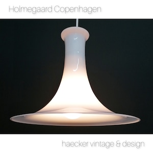 Wonderful Holmegaard - Mandarin  - opal glass pendant lamp -70s 80s Denmark | Michael Bang danish design