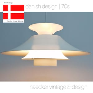 Minimalistische Hängelampe - Skandinavische Hängelampe aus Metall von Frandsen Denmark 70er | Leuchtenklassiker Dänemark