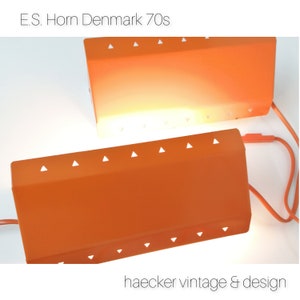 Beautiful set of two orange wall lamps by E.S.Horn Denmark 70s | 20th century design | danish design