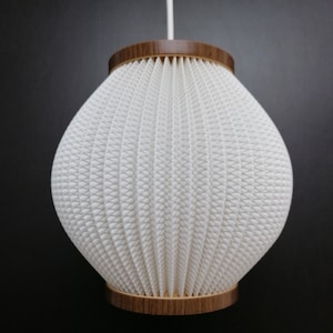 Deens design jaren 70! moderne geplooide hanglamp van Hoyrup Light Denmark, Lars Ejler Schiøler