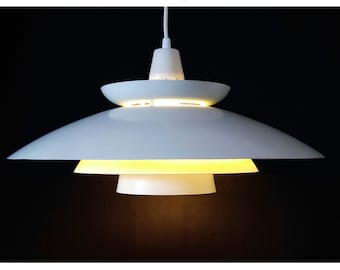 Danish design ! Large white pendant light Denmark 70s | scandinavian modern  |  mid-century  |  home styling