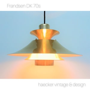Danish Design - goldene Deckenlampe von Frandsen Denmark 70er Jahre | Leuchtenklassiker Dänemark