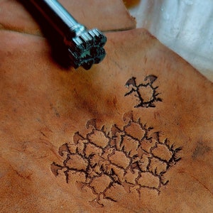 Crater Leather Stämpelform, Präglingsverktyg för vegetabiliskt brunt läder