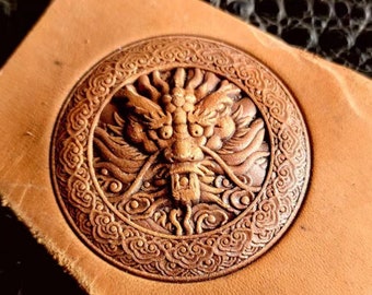 Dragon Leather Embossing Stamper Set Exquisite 3D  for Professional 3D Impression Craftsmanship Emboss Stamp Engraving Tools animal - A