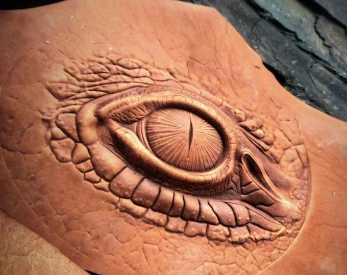 Featured listing image: Dragon Eye Leather Stamp Mold - 3D Engraving Embosser Tool for Leathercraft | Duralumin Stamp for DIY Leather Carving & Decoration