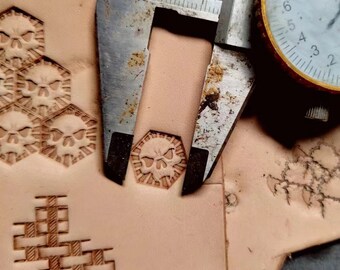 Skull Leather Stamp Mold, Embossing Tool for Veg Tan Leather