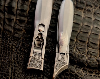 Gothic Skull Nail Clipper Set, Engraved Metal Nail Clipper, Unique Gothic Grooming Tool, Skull Gift for Men, EDC Accessory