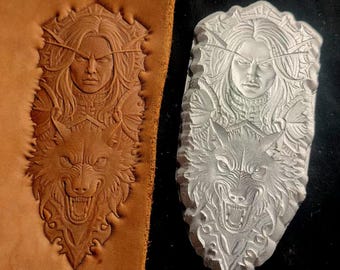 Wolf Leder Stempel Mold, Präge Werkzeug für Pflanzen Leder