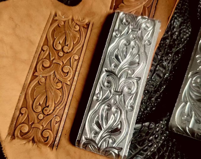 Featured listing image: Leather Stamp- leather belt mold - Flower pattern Mold - Embossed Embosser Stamp - Carving - DIY Leather Tool
