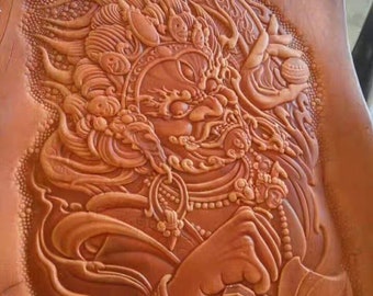 Vintage Chinese Carving Leather Patterns, Zhongkui, Big Leather mold engraving printing tool traditional combination pattern