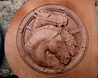 3D Horse Head Double Embossed Metal Leather Embossing Stamper leather stamp engraving printing tool handmade animal leather tool Three Size