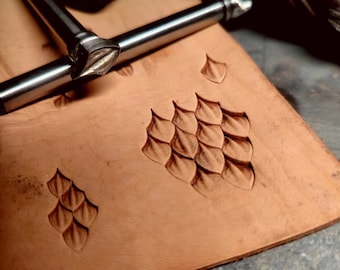 leather mold 304 Steel engraving process gold-making tool High-precision and detail hand made leather carving - Dragon Scale pattern
