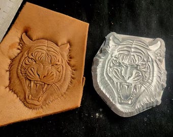 Handcrafted Leather Stamping Mold - Roaring Tiger Head Design - Premium 2A12 Super Duralumin Mold