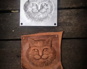 Cat leather mold Cute cat stamp mold Garfield British longhair Wallet DIY leather Molds handmade Carving Cutting engraving printing tool