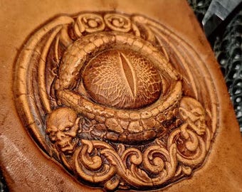 3D Leather Stamp Mold Type A, Dragon Eye Reptile Eye Skull Gothic Leather Embossing Mold for Wallet Bags