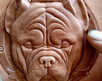 Dog Leather Stamp – Doggy leather mold Collection: Bully Dog Design | DIY Embossing Tool for Veg Tan Leather