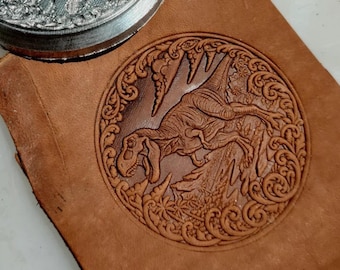 3D dinosaur pattern embossing mold, animal leather stamp, personalized leather embossing mold for leather craft projects.