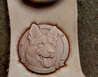 Dog Leather Stamp – Doggy leather mold Collection: German Shepherd Design | DIY Embossing Tool for Veg Tan Leather