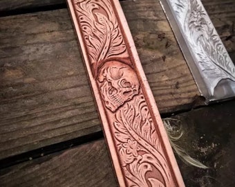 Leather Stamp Mold for Belt Embossing, Long Skull or Acorn Pattern Mold, Press Tool for Vegetable Tanned Leather