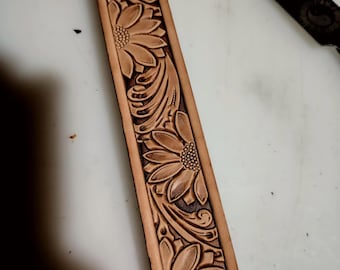 Carimbo para couro com estampa de girassol repetida – Padrão floral infinito 148 mm*30 mm
