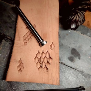 Metal dragon scale press mold for leather craft