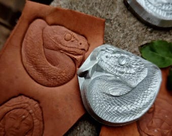 Handmade leather mold Zodiac snake series snake woman Medusa three-dimensional pattern leather embossing mold leather stamp - four styles