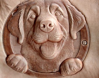 Dog Leather Stamp – Doggy leather mold Collection: Golden Retriever Design | DIY Embossing Tool for Veg Tan Leather